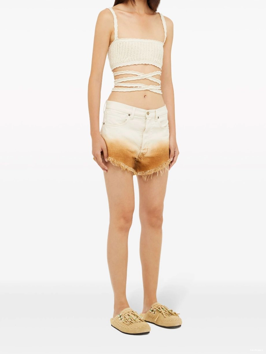 Affordable Women gradient denim Alanui Bright shorts Hues 0418